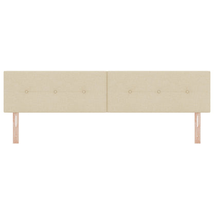 Hoofdbord Knopgestikt Stof Crème 200 cm Laag hoofdbord