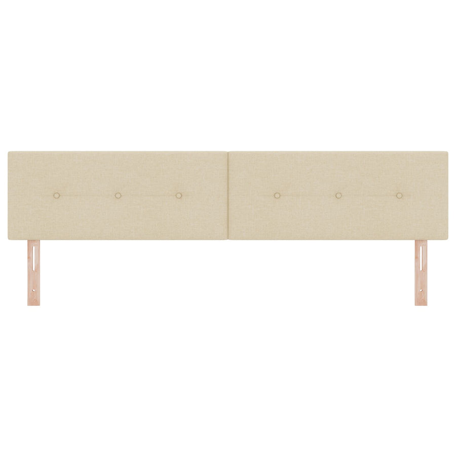 Hoofdbord Knopgestikt Stof Crème 200 cm Laag hoofdbord