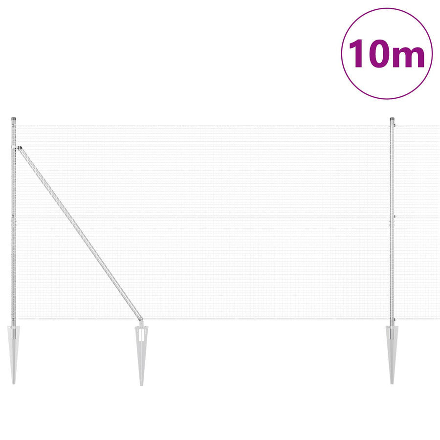 Hekpostenset Set Van 2 Verzinkt Staal 10 X 1,5 M Duurzaam Gegalvaniseerd Staal