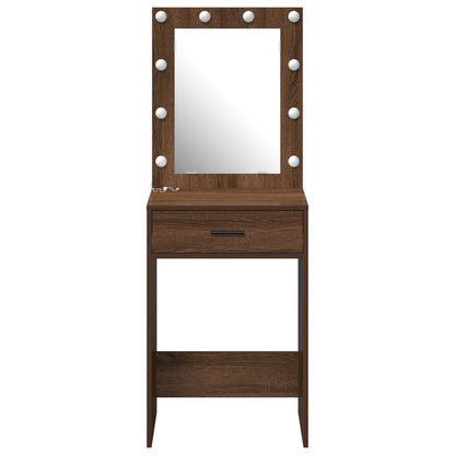 Kaptafel Met Led Verlichting Bruin Eik Bruin eiken 50 x 41 x 135 cm