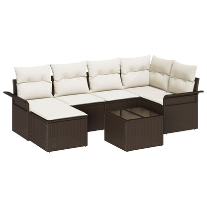 6 Delige Tuin Sofa Set Met Kussens Grijs Poly Rattan