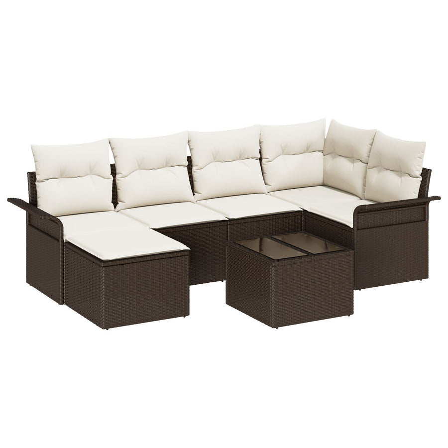6 Delige Tuin Sofa Set Met Kussens Grijs Poly Rattan