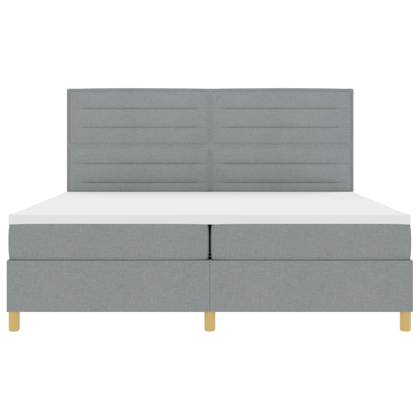 Boxspring Bed Met Matras Lichtgrijs 200X200 Cm Stof Blauw