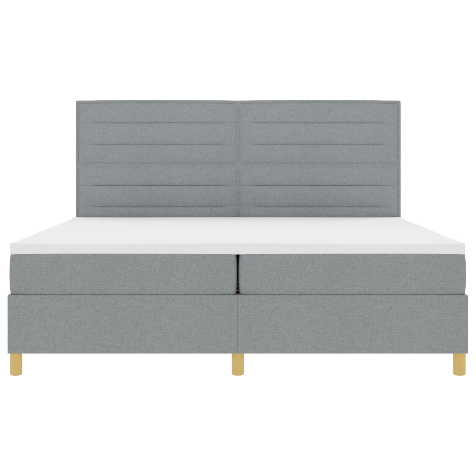 Boxspring Bed Met Matras Lichtgrijs 200X200 Cm Stof Blauw