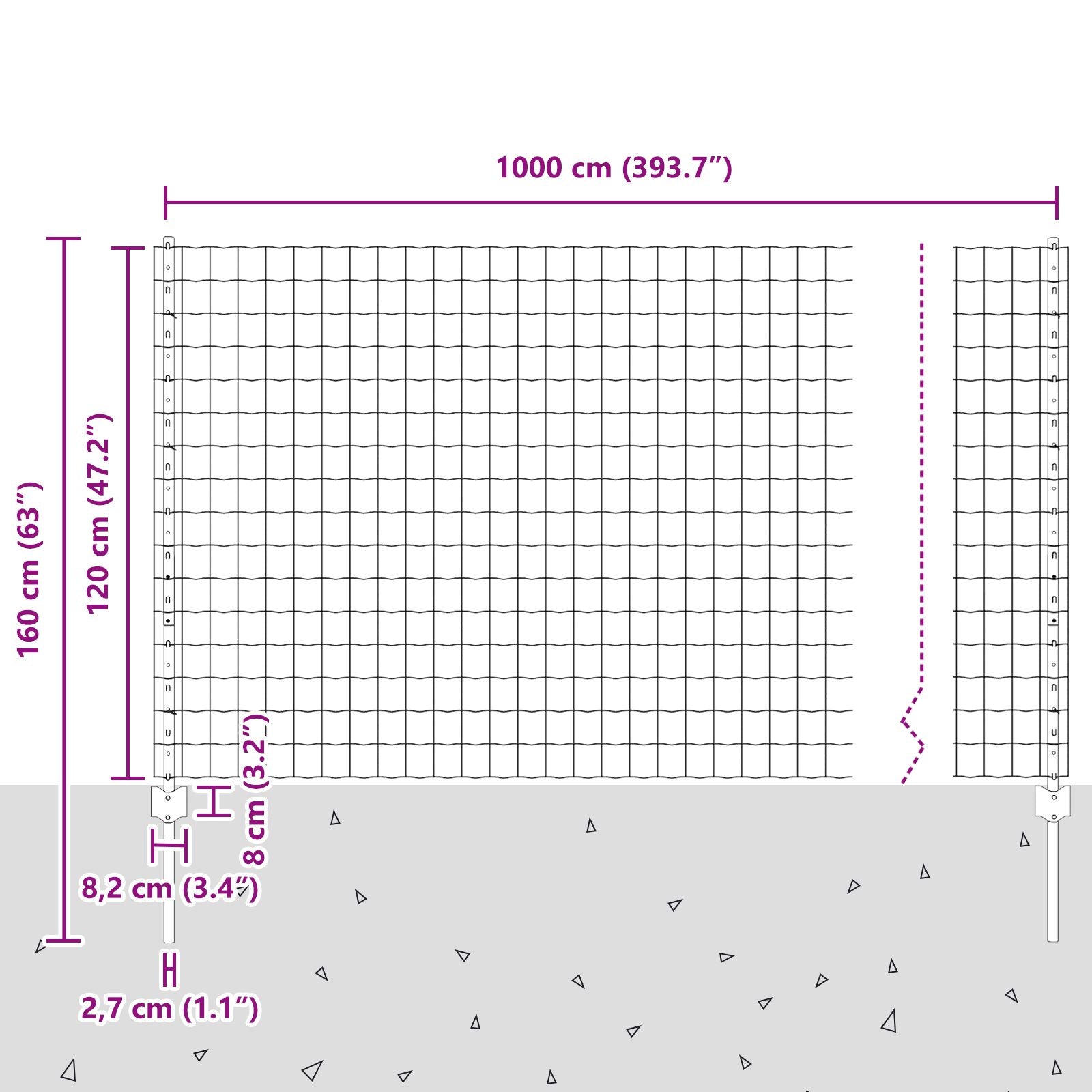 Euro Omheining Set Van 2 Grijs Metaal 10 X 1.2 M Duurzaam