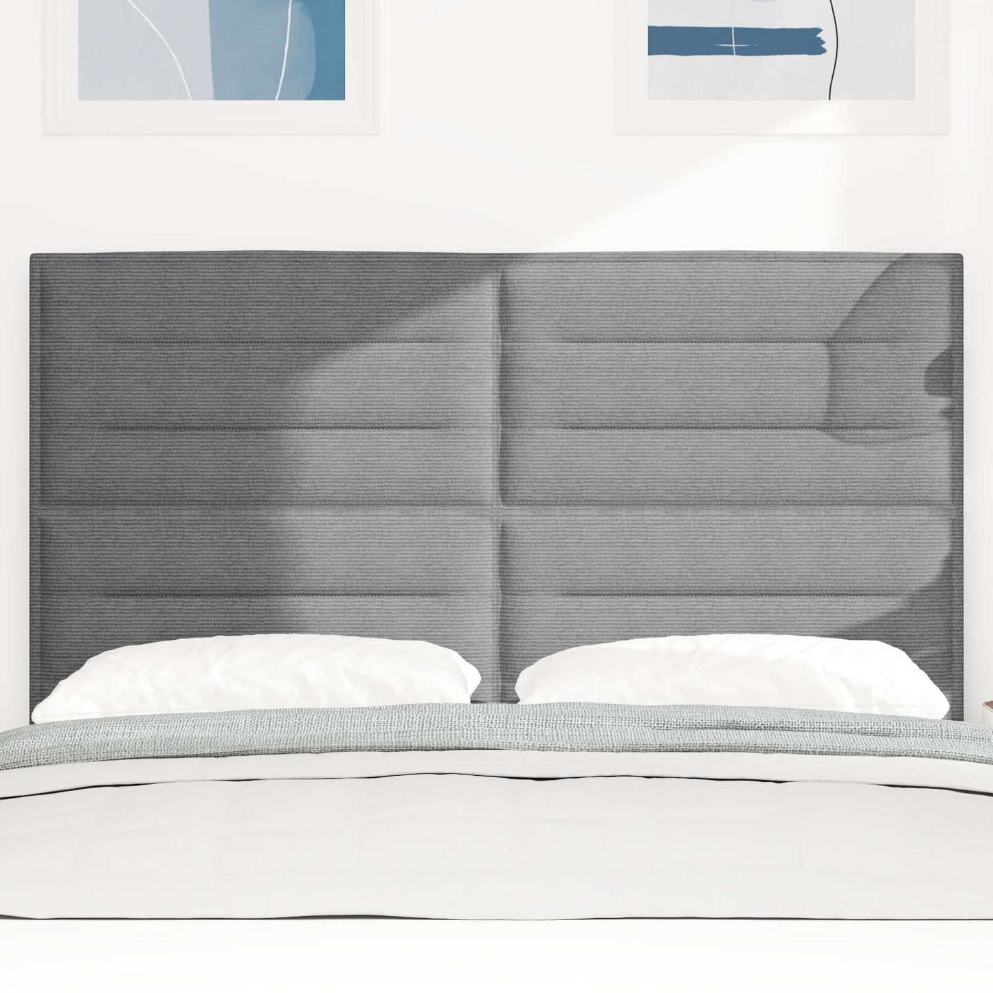 Hoofdbord Eenvoudig Design Corduroy Stof Lichtgrijs 160 cm Hoog hoofdbord