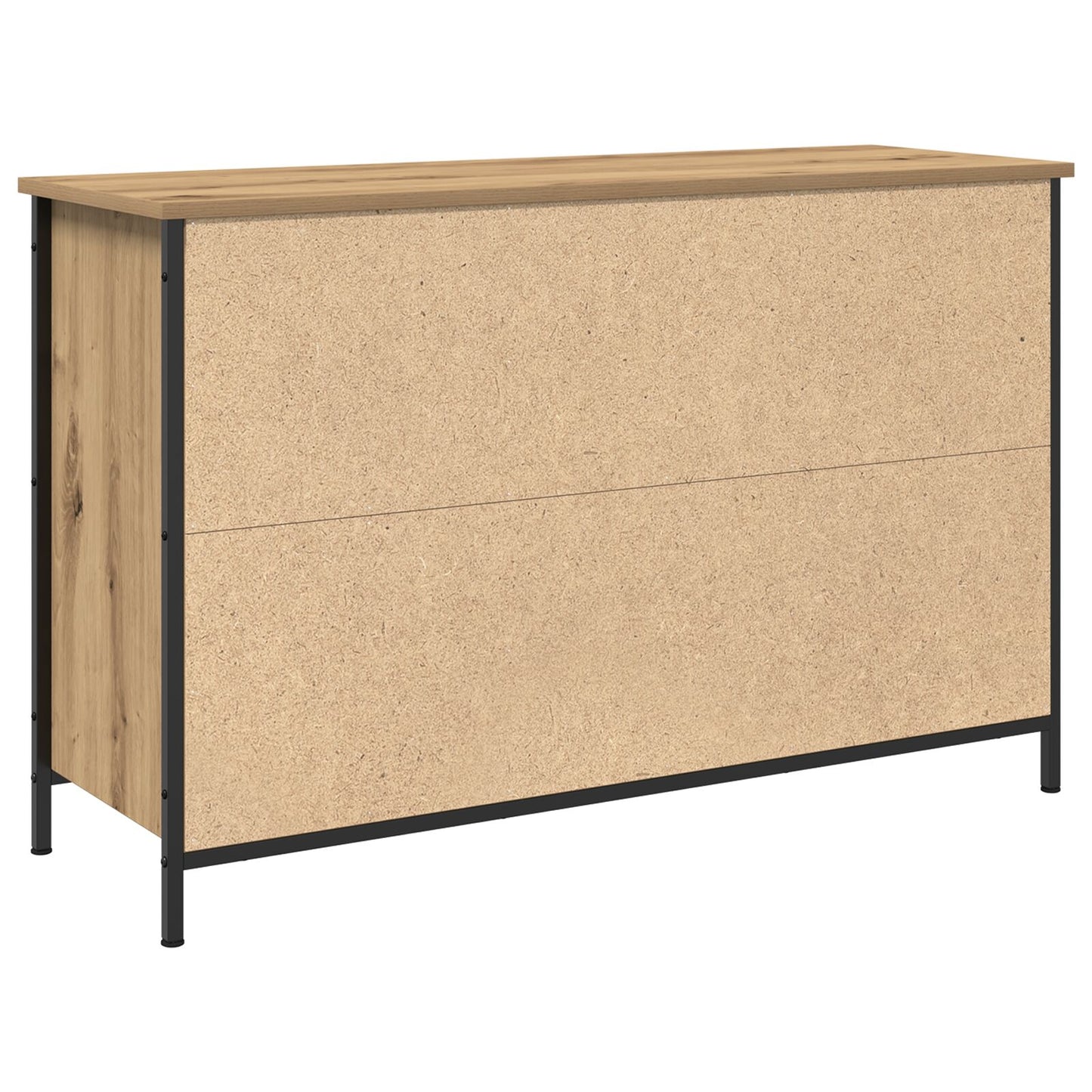 Tv-Kast Zwart Eiken 101X35X65 Cm Engineered Hout En Staal