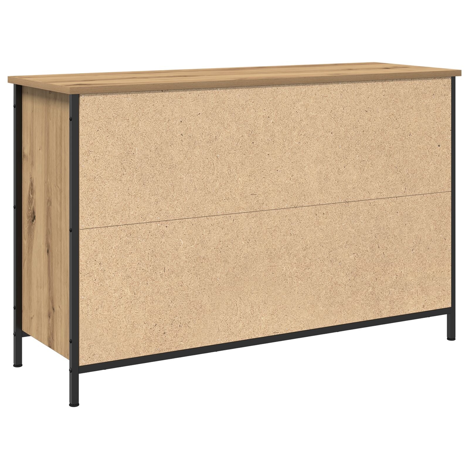 Tv-Kast Zwart Eiken 101X35X65 Cm Engineered Hout En Staal