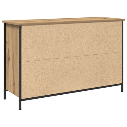 Tv-Kast Zwart Eiken 101X35X65 Cm Engineered Hout En Staal