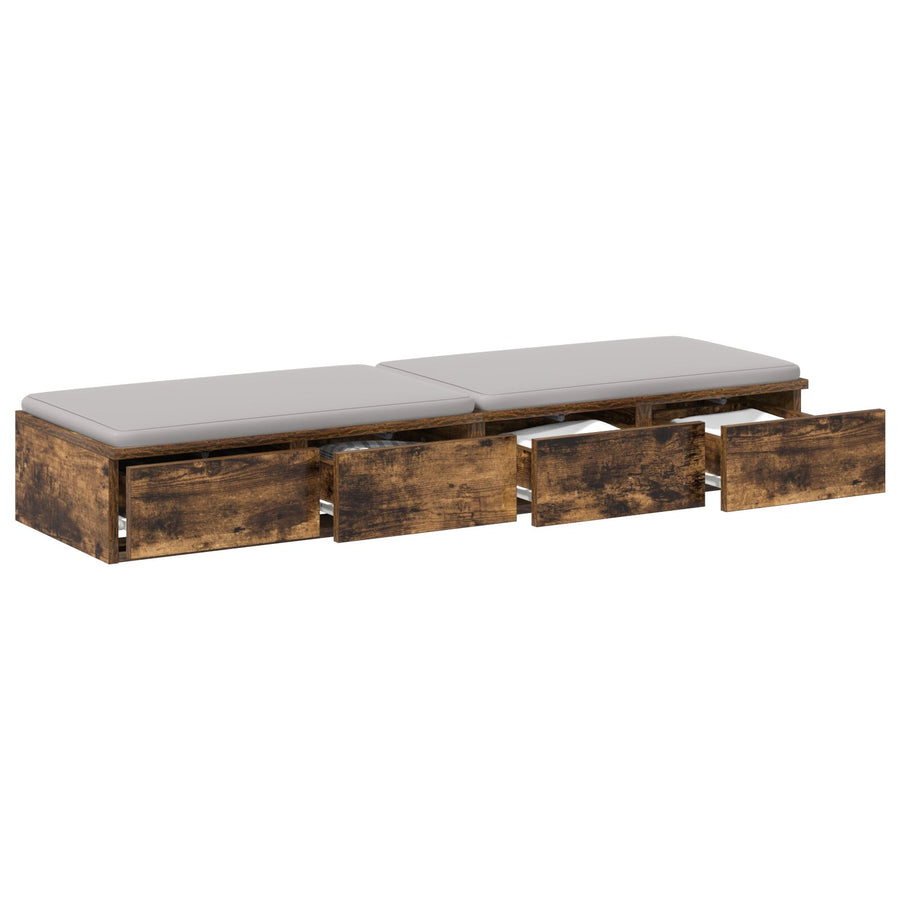 Bedladen 120X36,5X16,5 Cm Bewerkt Hout Gerookt eiken 120 x 36.5 x 16.5 cm