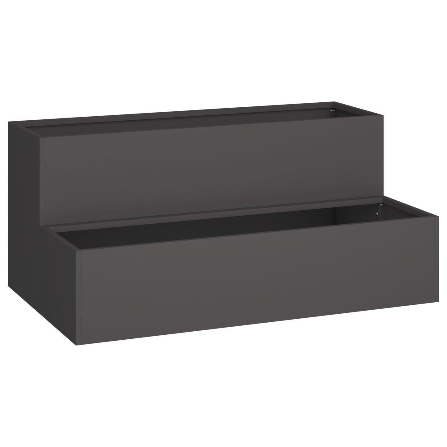Tuin Planter - 2-Tier Staal, 100 x 60 x 45 cm Zwart