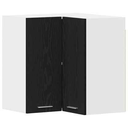 Hangende Hoekkast - Zwart Eiken - 57X57X60 Cm - Gemaakt Van Bewerkt Hout