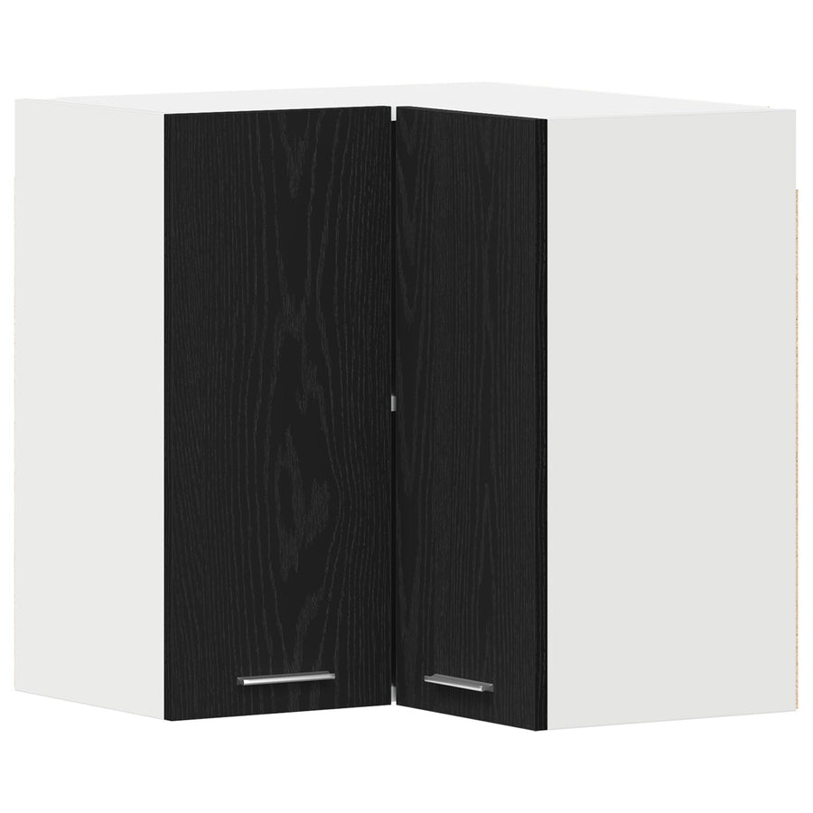Hangende Hoekkast - Zwart Eiken - 57X57X60 Cm - Gemaakt Van Bewerkt Hout