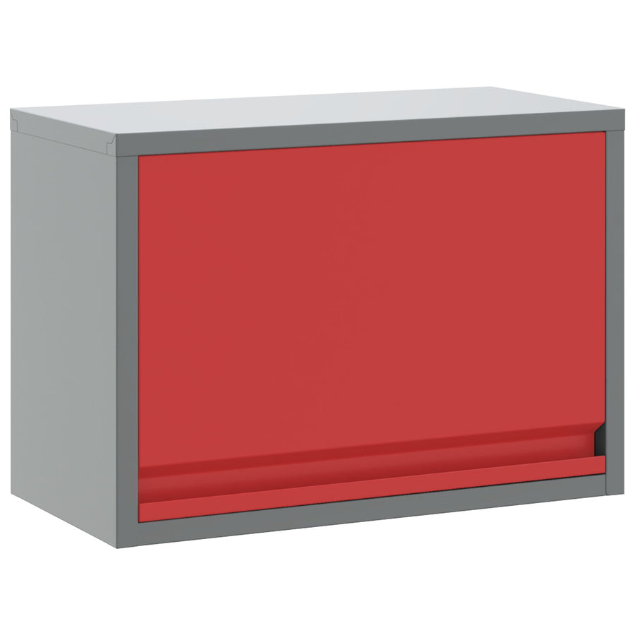 Muurbevestigde Gereedschapskast Met Gas-Lift Deur In , 50X25X35 Cm 50 cm Rood en grijs