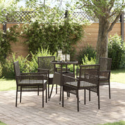 Tuin eettafelset poly rattan bruin 4 personen