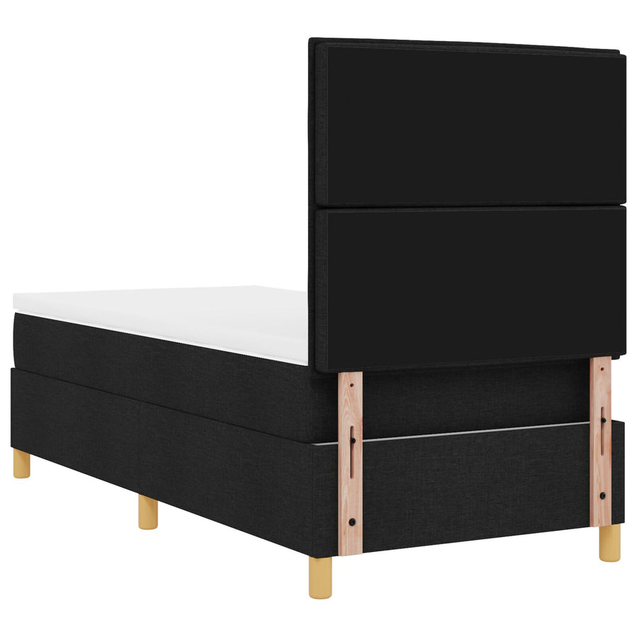 Boxspringbed Met Matras Zwart 90X200 Cm Stof Blauw