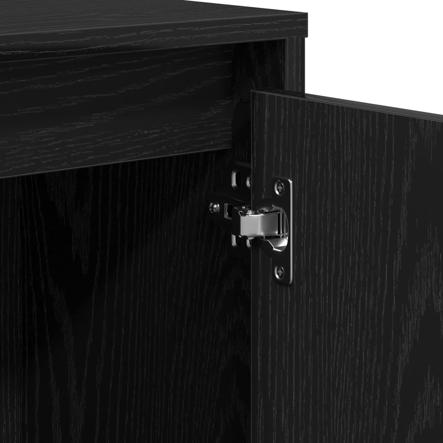 Dressoir Zwart Eiken 102X33X75 Cm Bewerkt Hout