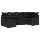 Garden Sofa Set 6 pcs Black poly rattan
