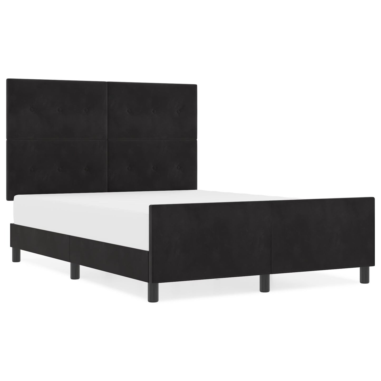 Bedframe Zwart 140X200 Cm Velvet Crème