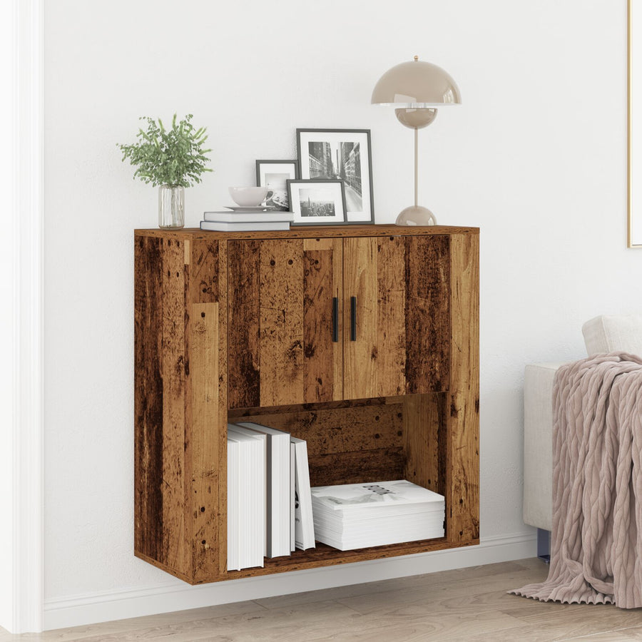 Wandkast 80X33X80 Cm Geengineerd Hout Oud hout