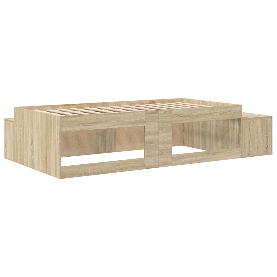 Opbergbedframe Sonoma Eiken 75X190 Cm Artisanaal Eiken