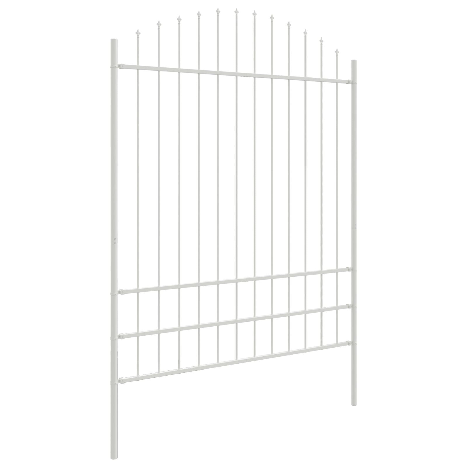 Tuinafscheiding Met Hoektop 5,1X2 M Staal Wit 5,1 m 175-200 cm