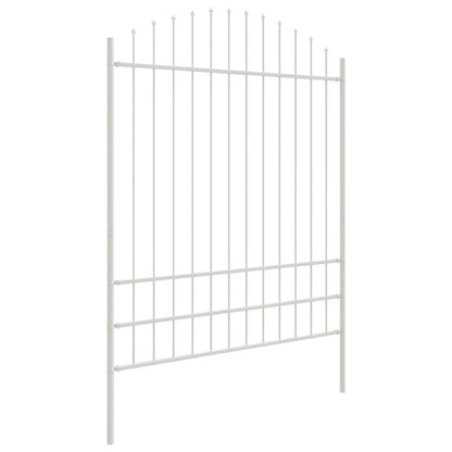 Tuinafscheiding Met Hoektop 5,1X2 M Staal Wit 5,1 m 175-200 cm