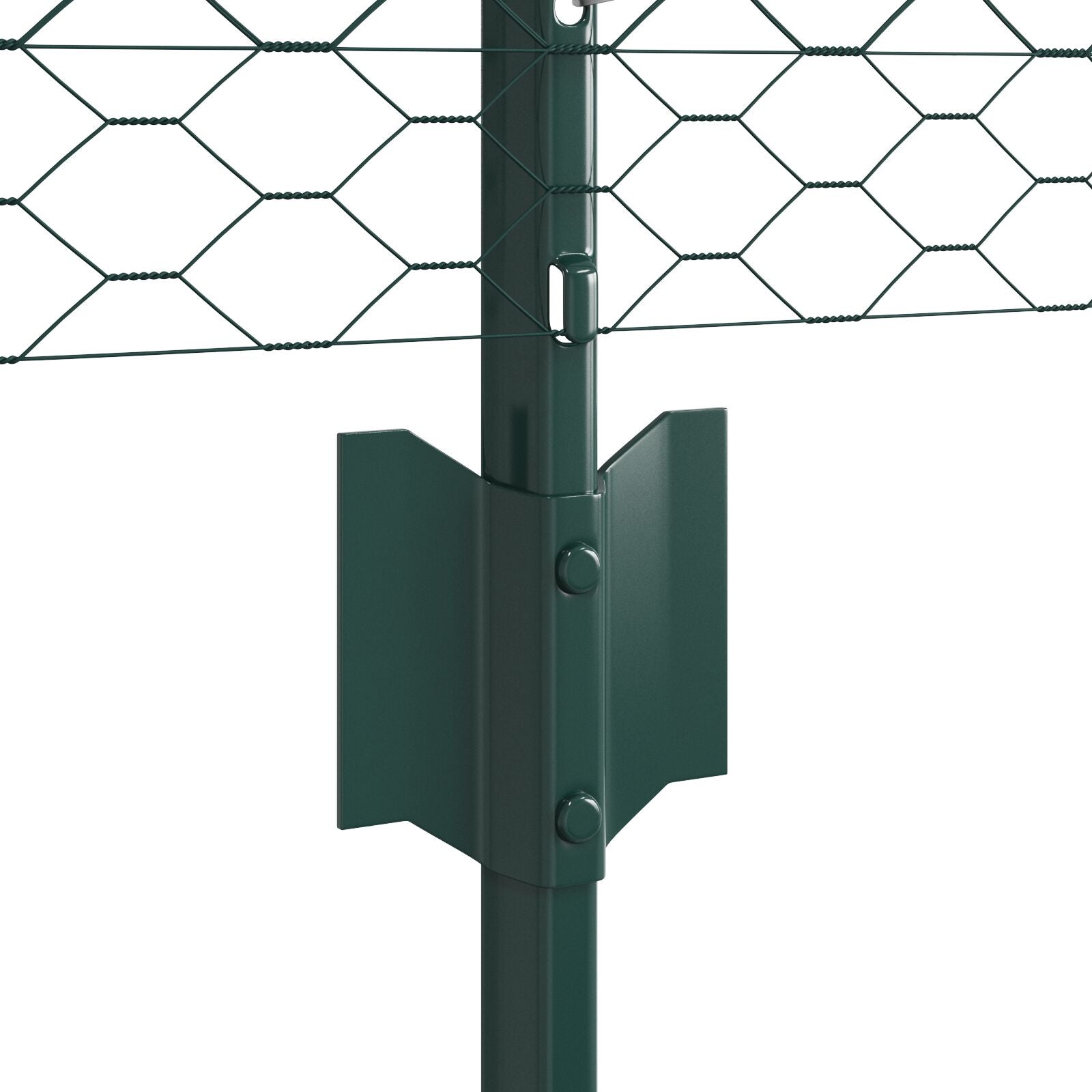 Fence Palen 5 Stuks U-Channel Groen 40 Cm Staal,  Hexagon Fence Groen 0.4X10 M Staal