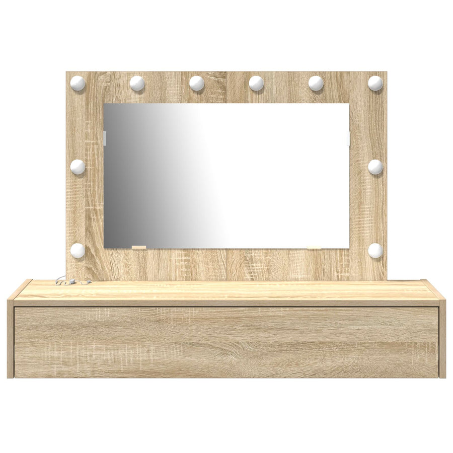 Wandgemonteerde Kaptafel Lichten In 100 x 40 x 70 cm Sonoma eiken met LED