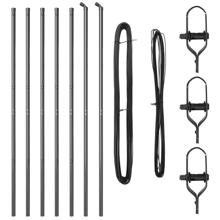 Hekpalen Set 7 Stuks Grijs Metaal