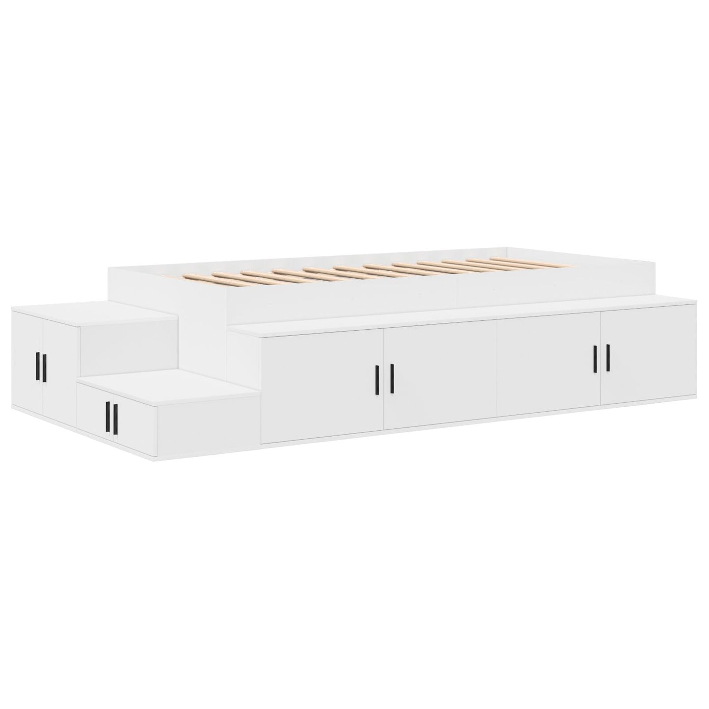 Opbergbedframe Wit 75X190 Cm Artisanaal Eiken
