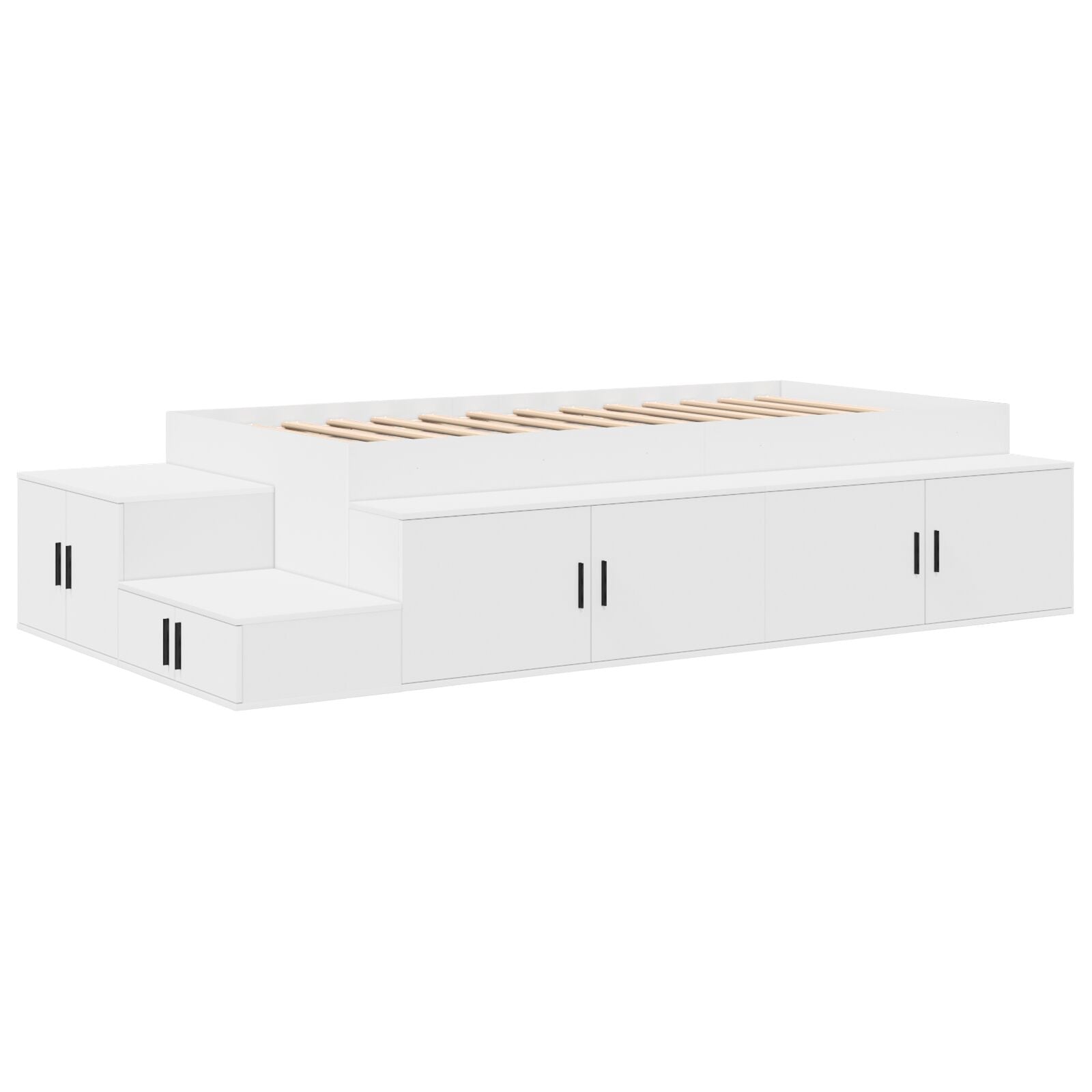 Opbergbedframe Wit 75X190 Cm Artisanaal Eiken
