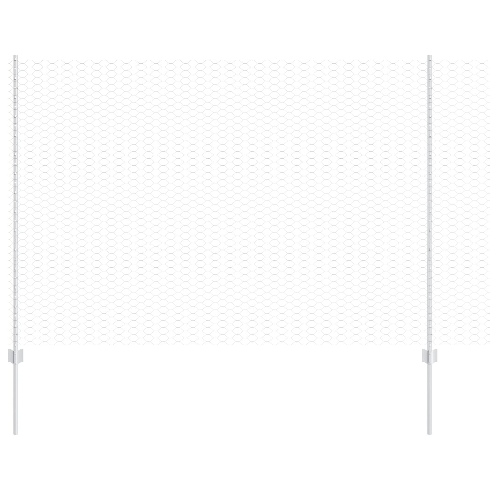 Schutting Posten 10 St U-Channel 150 Cm Verzinkt Staal,  Hexagonale Schutting 1,5X10 M Verzinkt Staal