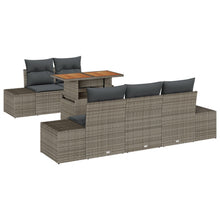 6-Delige Tuin Sofa Set Met Kussens Grijs Poly Rattan