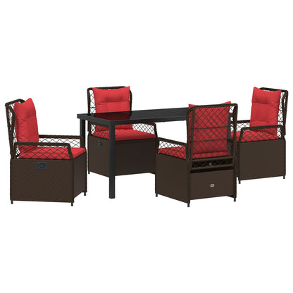5 Delige Tuin Eetset Bruin Poly Rattan