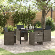 Tuinset poly rattan grijs 4 personen
