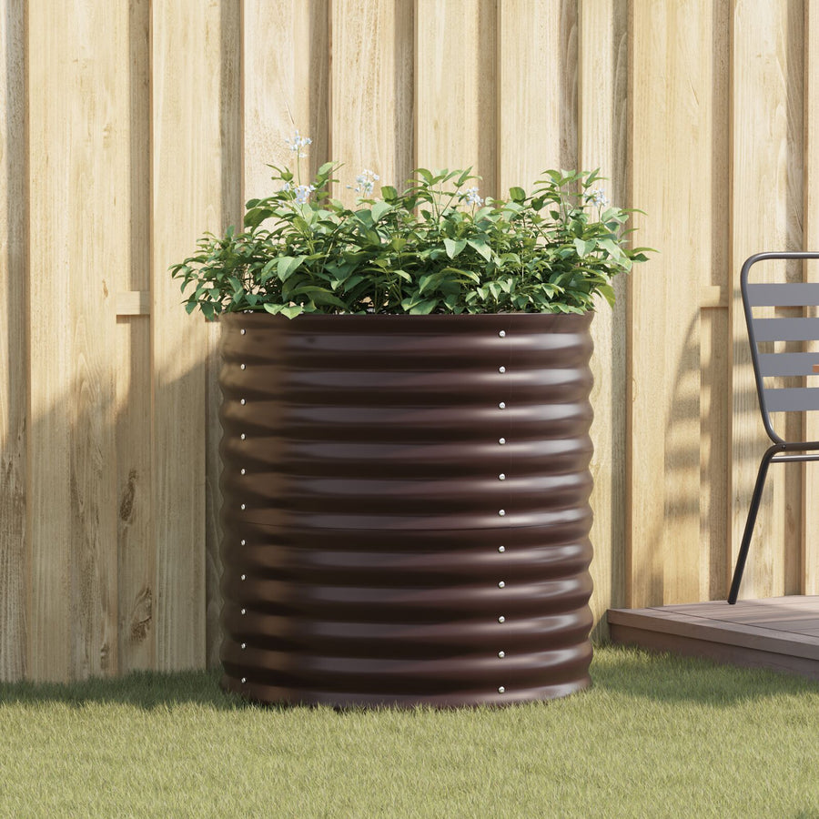 Tuin Moestuinbed - Gegalvaniseerd Staal 80 x 80 x 81 cm Bruin