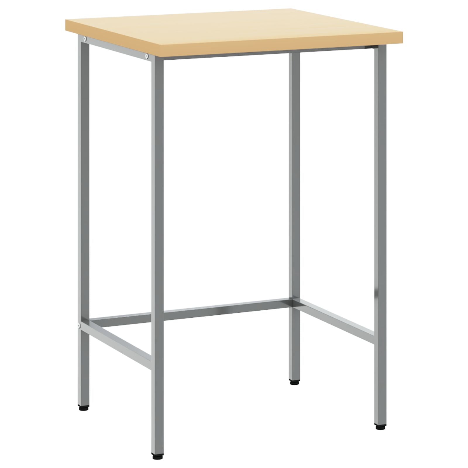 Werktafel 55X55X85 Cm Staal En Bewerkt Hout Grijs Hoektafel