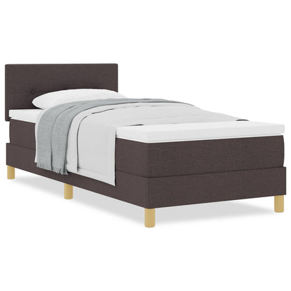 Boxspringbed Met Matras Stof Donkerbruin 80 x 200 cm Knoop-ge tuft