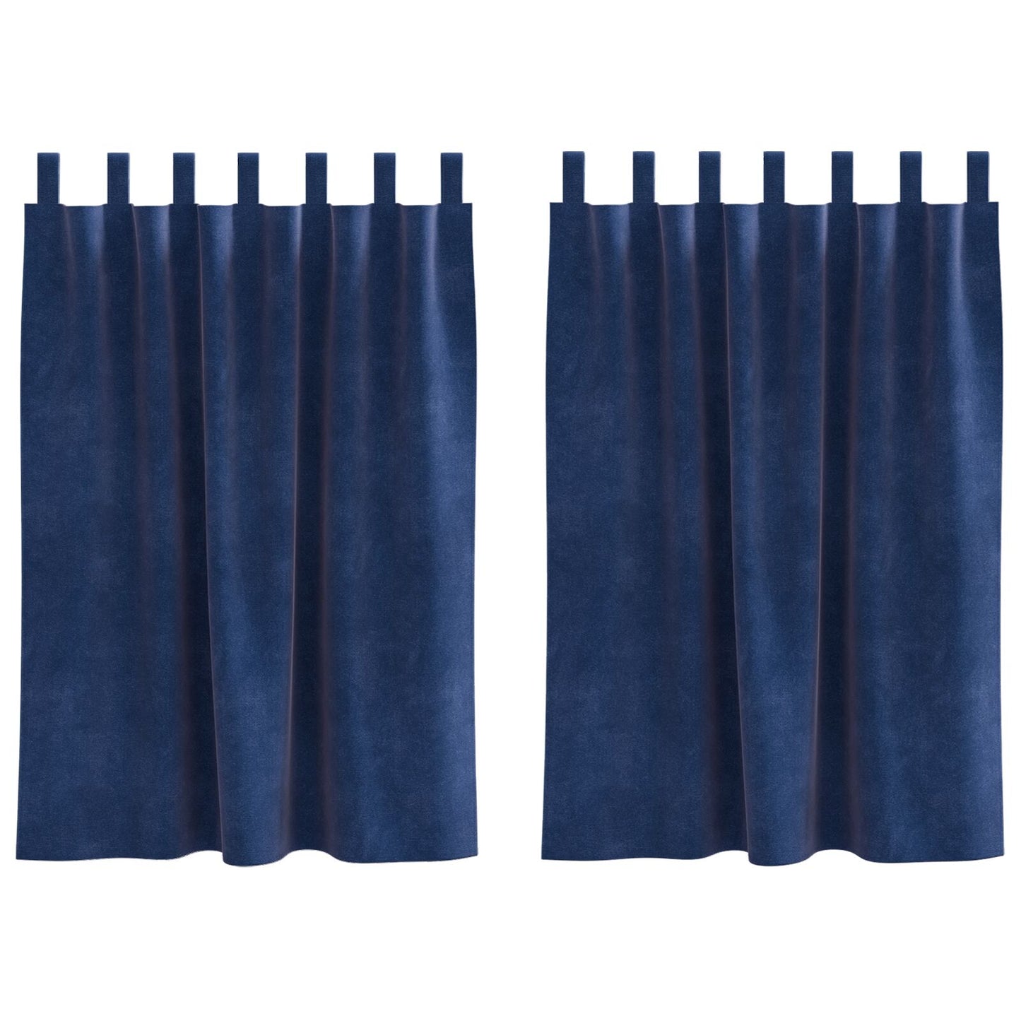 Blackout Gordijnen 2 Stuks Fluweel Donkerblauw 140 x 140 cm met ophanglussen