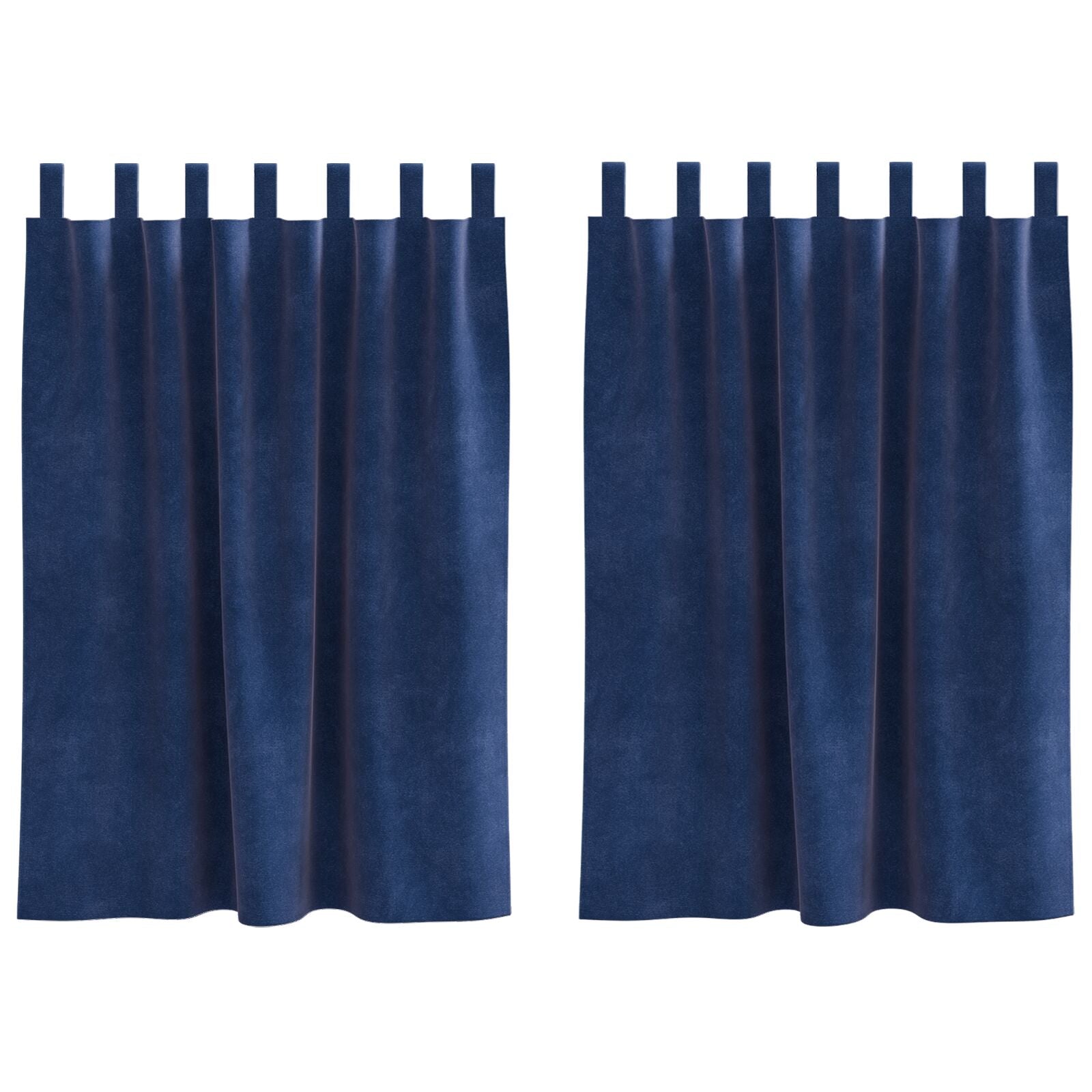 Blackout Gordijnen 2 Stuks Fluweel Donkerblauw 140 x 140 cm met ophanglussen