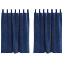 Blackout Gordijnen 2 Stuks Fluweel Donkerblauw 140 x 140 cm met ophanglussen