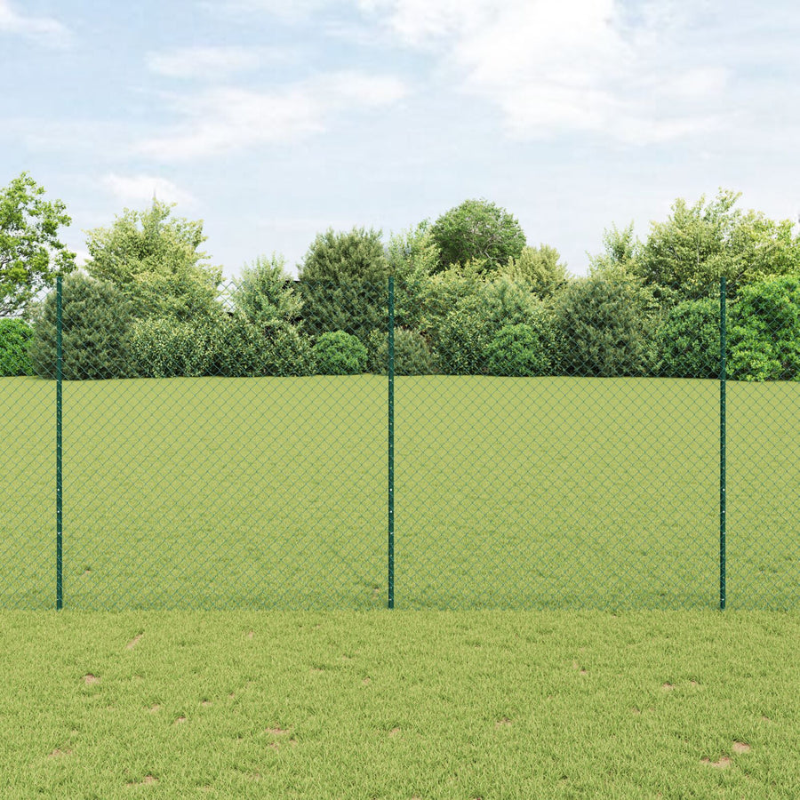 Kettinglinkhek Met 10 U-Palen Groen 1.6X10 M Staal