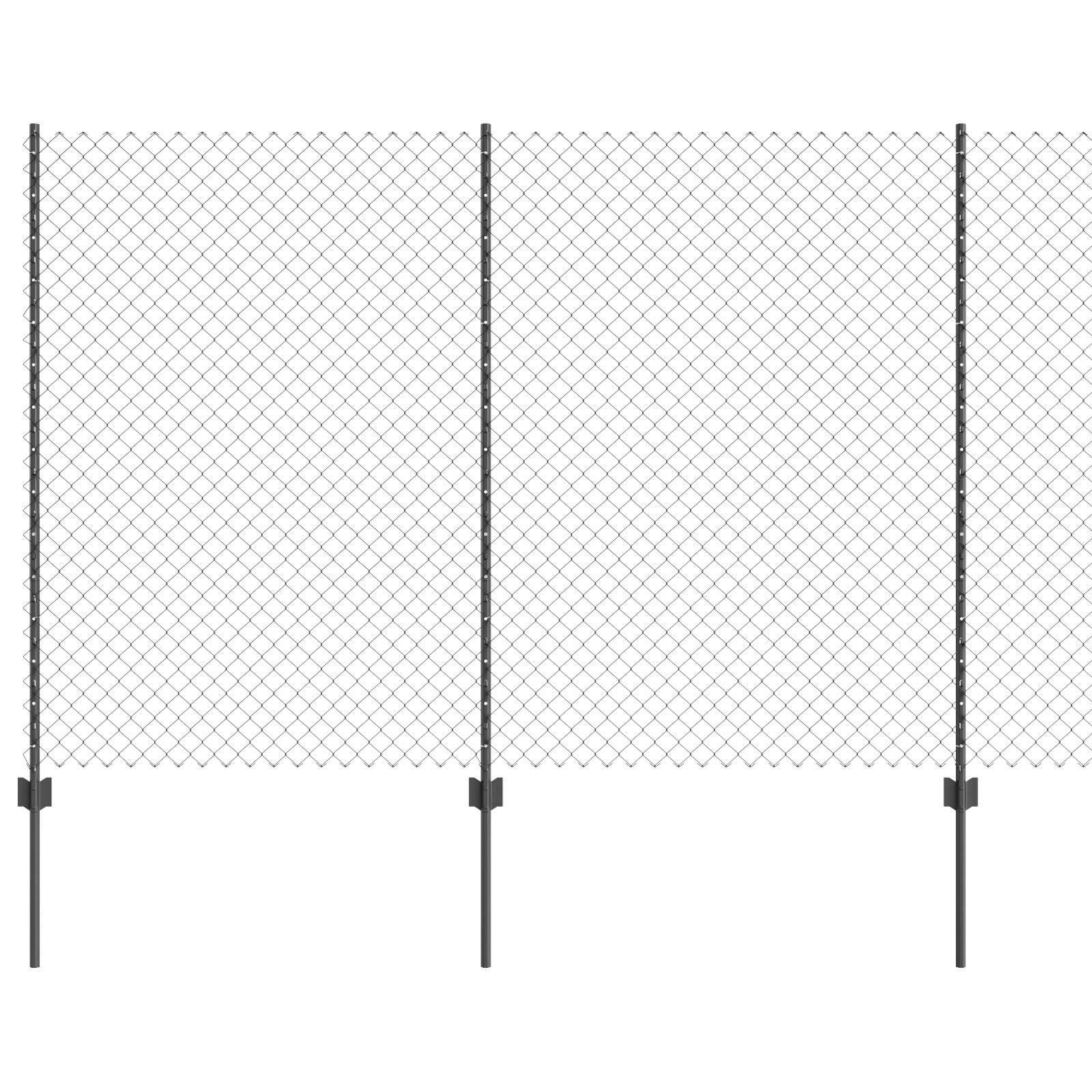 Kettinglink Hek Met 20 U-Stukken Grijs 1.5X10 M Staal