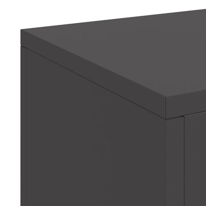 Buiten Plantenstands Set Van 3 Staal Zwart 3x (35/55/75 cm)