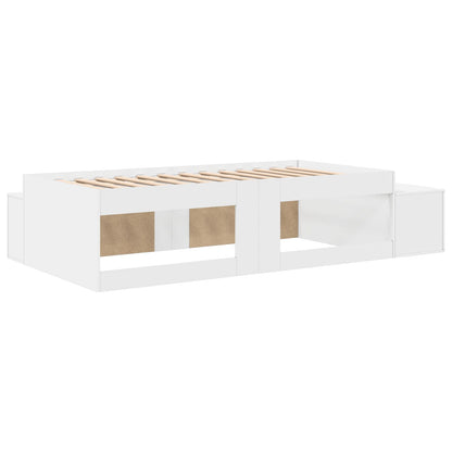 Opbergbedframe Wit 75X190 Cm Artisanaal Eiken