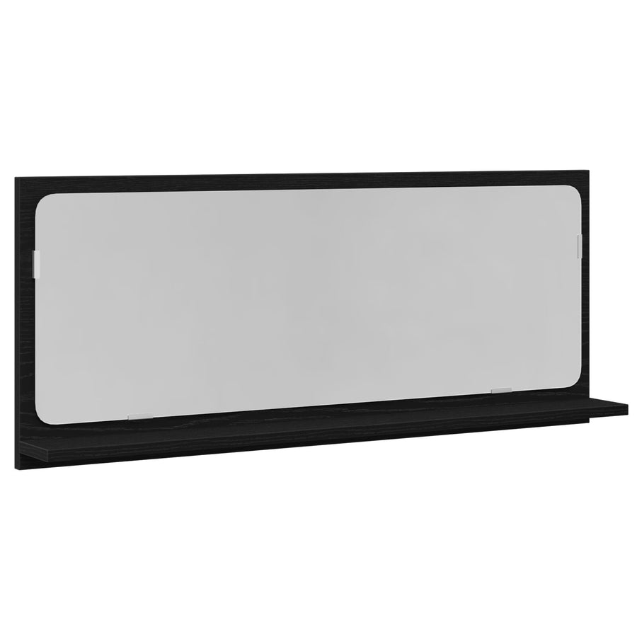 Badkamerspiegel Zwart Eiken 90X10,5X37 Cm Samengesteld Hout