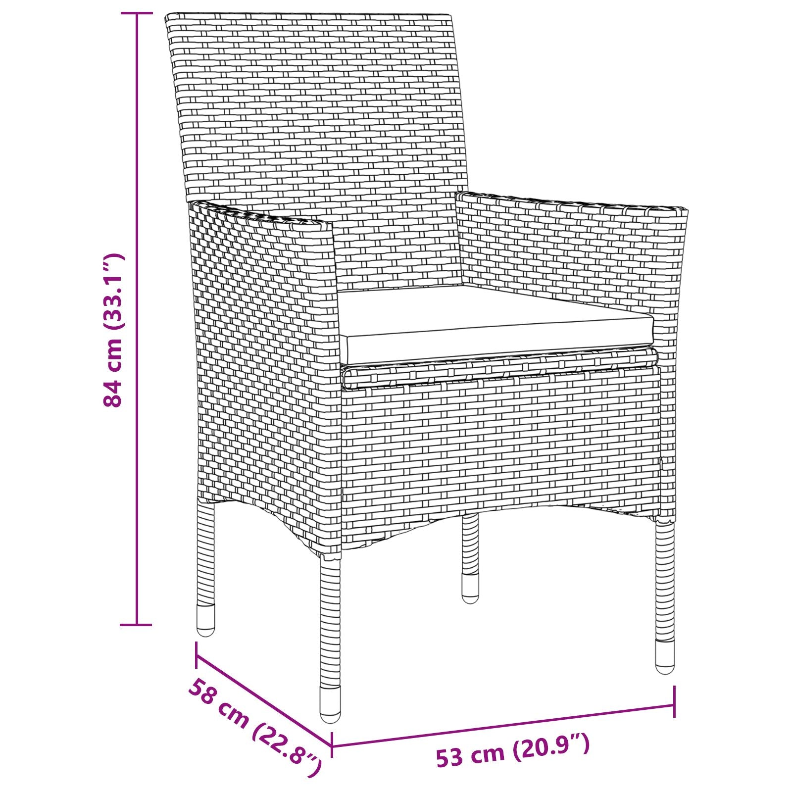 5-Delige Tuin Eetset Beige Poly Rattan
