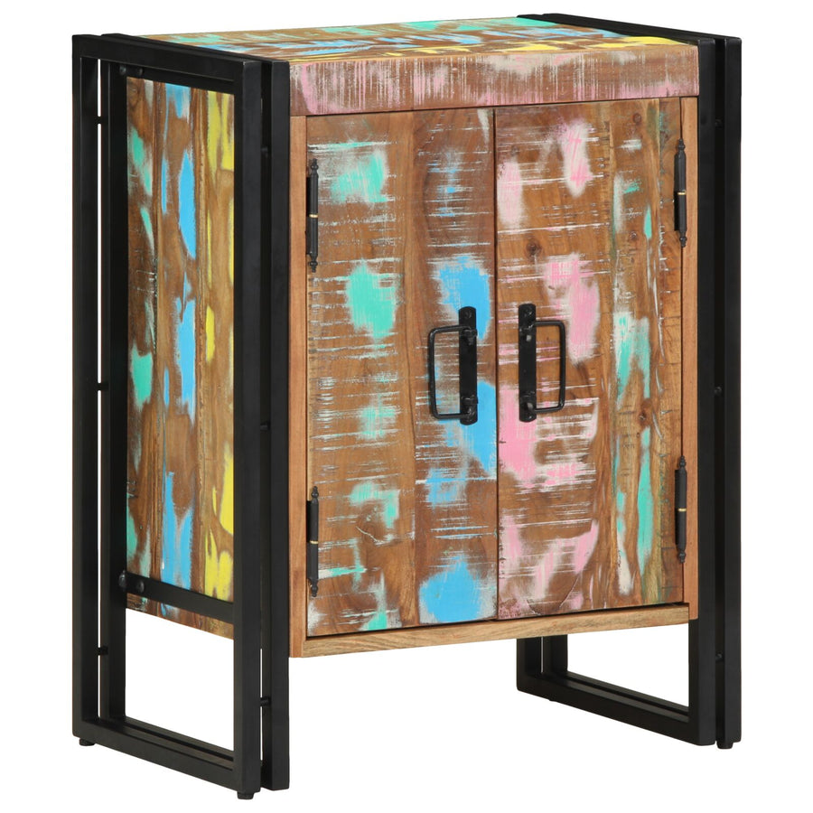 Schoenkast Zwart 30X30X40 Cm En Staal Massief gerecycled hout