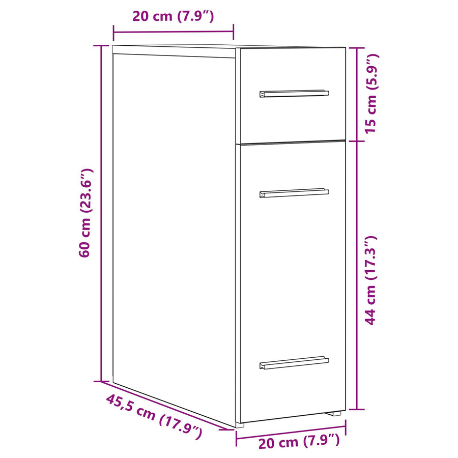 Apothekerskast Oud Hout 20X45,5X60 Cm Bewerkt Hout